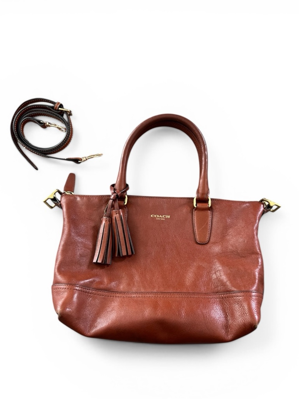 Coach Molly legacy Chestnut Brown Leather top handle Satchel